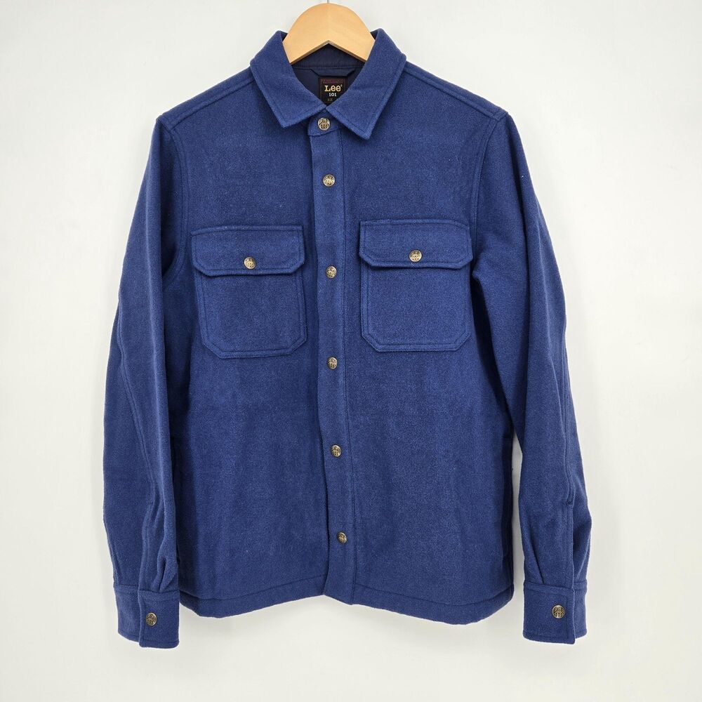 Vintage 1950s Lee 101 Wool Shirt Jacket - Mens S, Royal Blue